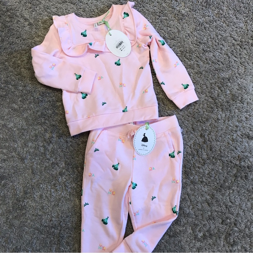 NWT JANIE AND JACK GIRLS DISNEY PRINCESS TIANA SWEATPANT - Picture 2 of 5